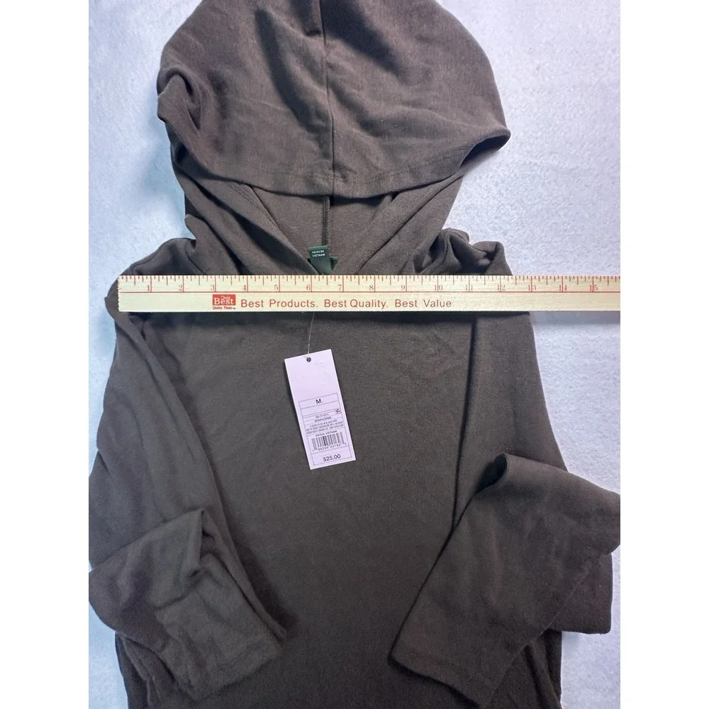 Wild Fable Medium Brown Long Sleeve with Hoodie Shirt NWT - Picture 3 of 5